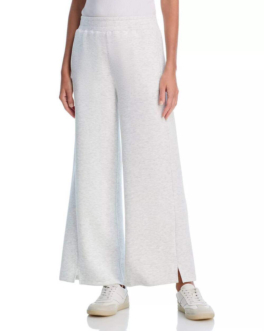 NEW VINTAGE HAVANA cloud fleece wide leg pants in light grey